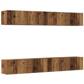 VidaXL Wall Mounted TV Cabinets 4 pcs Old Wood 100x30x30 cm