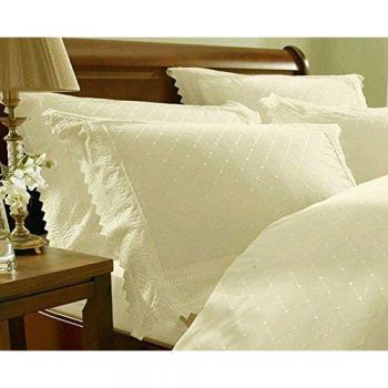 Embroidered Cream Pillowcase Duo – 50x75 cm (Portfolio Home)