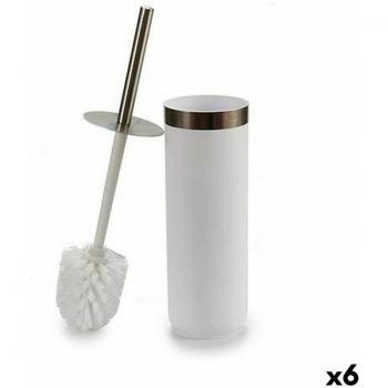 WC Reinigingsborstel – Wit/Zilver, plastic, 9,5×38,5×9,5 cm (6 stuks)