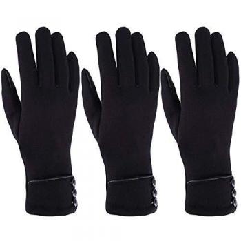 HeatGrip VOGOUL Winter Glove Set – Women’s Touchscreen, Warm Lined, 3 Pair, Black