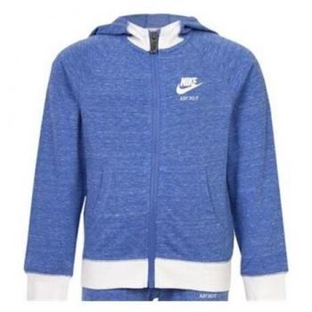 Sudadera Con Capucha Niño Nike 842-b9a Azul Blanco Talla 2-3 Años