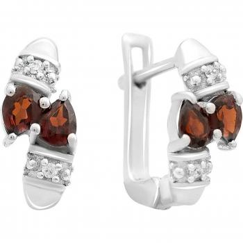 Orecchini d'argento con granato 0,898ct