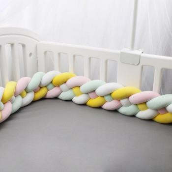 4 Knotted Braided Baby Crib Bumpers for Boys and Girls