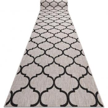 Sizal Floorlux Moroccan Trellis Runner Rug, Silver/Black 70x120 cm