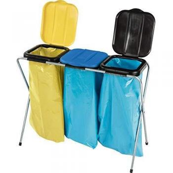 NÖLLE Abfallsammler 3x120 l mit Deckel blau