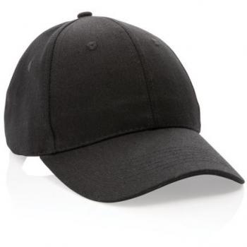 Nachhaltige 6-Panel Kappe aus 280g rCotton mit AWARE™ Tracer, schwarz
