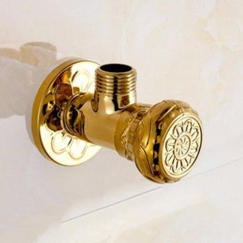Grifo de válvula de parada de ángulo en latón dorado 1/2 Malex