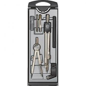 Ecobra Zirkelbesteck 7-teilig matt vernickelt, Zirkel, Grau