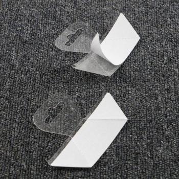 Clear Adhesive Hang Tag with Hook for Shelving