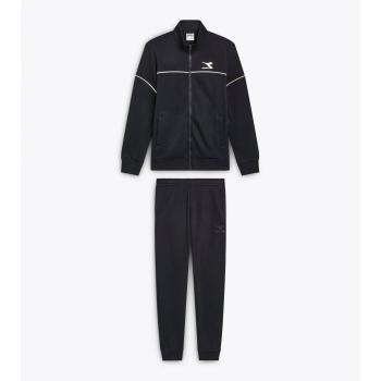 Tuta Intera Completa UOMO Diadora FZ Core Basic Nero Cotone felpato S