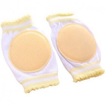Genouillères en coton pour bébé, 1 paire, coussinets respirants jaunes