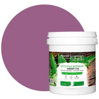 Peinture murale naturelle écologique aspect satin intérieur Natura - 1 L / 13 m Teinte Violet 70'S
