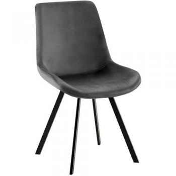 Sedia da pranzo in velluto grigio scuro Lewes