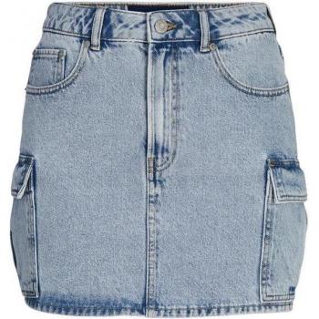 Jupe cargo courte en jean bleu clair délavé JJXX