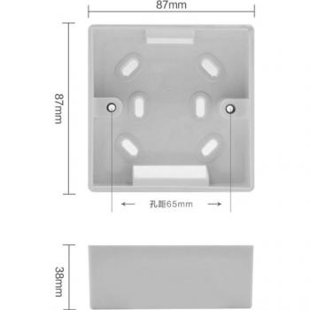Caja de montaje externa Mobu, 87mm x 87mm, para interruptor táctil tipo 86 y USB, blanca