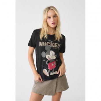 Stradivarius Animalprint T-Shirt mit Disney Motiven Schwarz XL