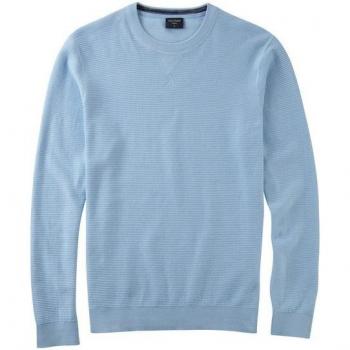 OLYMP Rundhals-Pullover – Baumwolle, einfarbig, Herren, L