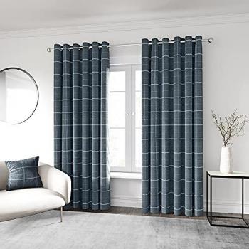 Helena Springfield Harper Eyelet Room Darkening Curtains Navy 168 x 183cm