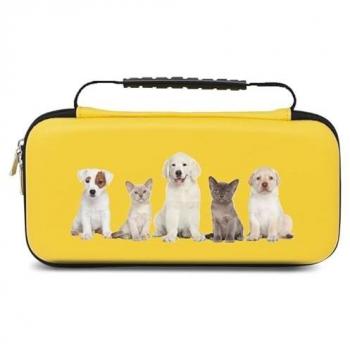 Étui Switch Lite Jaune Personnalisable Chien et Chat