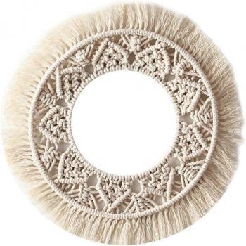 Miroir en macramé pour décoration murale bohème