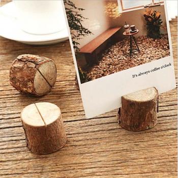 Wooden Stump Photo Clip Set - 3pcs