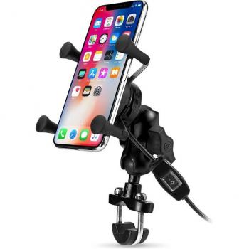 Motorcycle Qi Fast Charging Wireless Phone Holder with QC3.0 USB