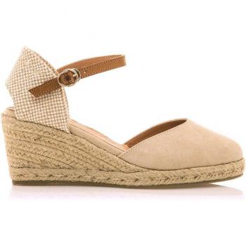 Mustang - Sandalias de cuña cerradas para mujer con piso de yute