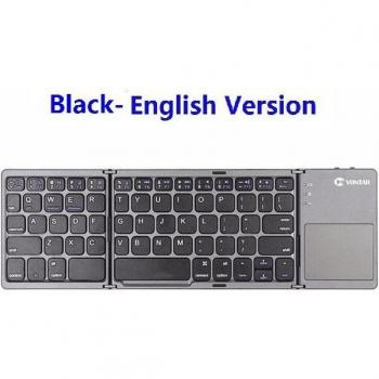 Wireless Rechargeable Foldable Bluetooth Keyboard with Touchpad for iOS, Android, Windows, iPad, and Tablet