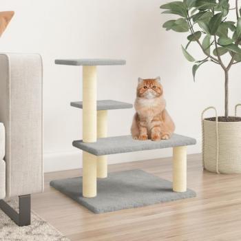 VidaXL Cat Tree with Sisal Scratching Posts Light Grey 61 cm