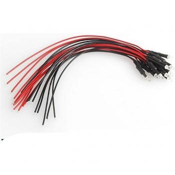 10Pcs 20cm 3mm/5mm LED Lamp Pre-wired Cable Red/Green/Blue/RGB 5V 12V