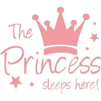 Autocollant décoratif La Princesse Dort Ici - Vinyle amovible rose