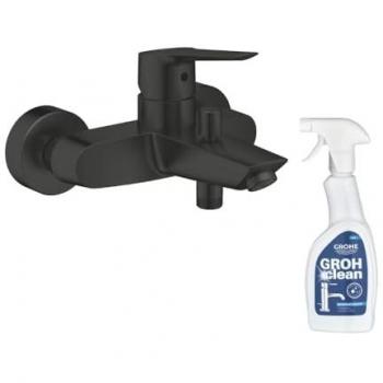 Grohe Mitigeur bain douche mécanique Start noir + nettoyant GrohClean Noir Taille unique
