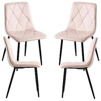 Pack 4 Sillas Lyke Terciopelo Rosa