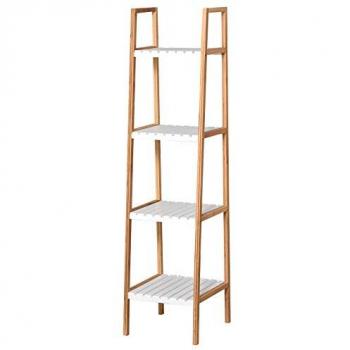 Kleankin HOMCOM Bambus-Badezimmerregal 4‑Latten – 35 B × 36 T × 138 H cm – Kiefernholz Weiß