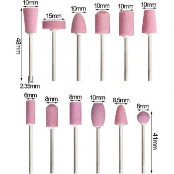 12pc Wool Felt Mounted Polishing Wheel Set for Rotary Tools