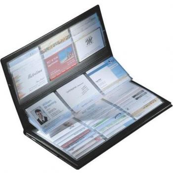 Visitenkarten-Sammler schwarz, matt, mit selbstklebendem Register