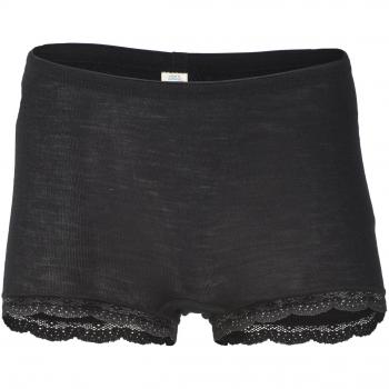 Engel Damen Pants mit Spitze Merinowolle schwarz Größe 34/36