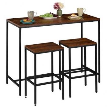 Bar Set Relaxdays 3 pz – Bancone Alto 120x90x50 cm