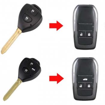 Funda de llave plegable para Toyota Camry, Corolla, Reiz, RAV4, Crown - 2/3 botones