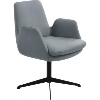 Drehstuhl K+W Komfort & Wohnen Cube – Leder CLOUD, Rückholfunktion, Untergestell schwarz