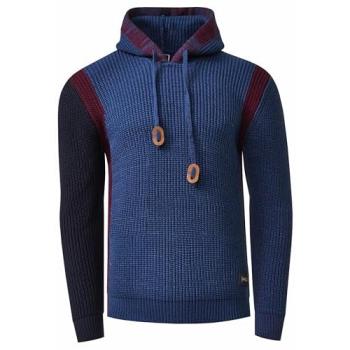 Rusty Neal Grobstrick Pullover mit Kontrastdetails Blau XL
