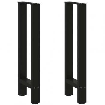VidaXL Coffee Table Legs Black 2 pcs 38x(72-73) cm Steel