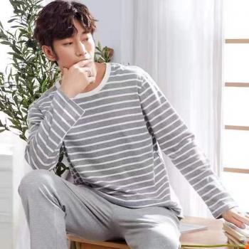 Teen Men's Winter Pajama Set - Breathable Polyester Long Sleeve Trousers