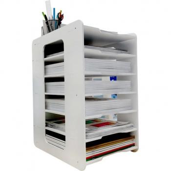 White 6‑Layer Paper File Tray