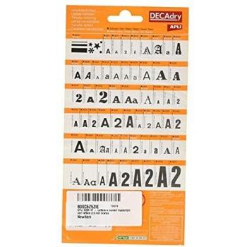 DECADRY Lot de 3 Lettres Transferts (1 Feuille) DDB11F 1,4 mm Blanc