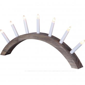Aura Lichterbogen Fensterleuchte aus Holz – 7 warmweiße Glühlampen, Braun (58 × 29 cm)