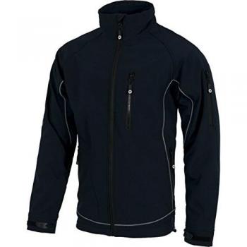 Chaqueta Softshell Cortavientos Reflectante de Manga Ranglán con Membrana Transpirable y Aislante para Hombre