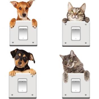 Removable Cat and Dog Switch Decals