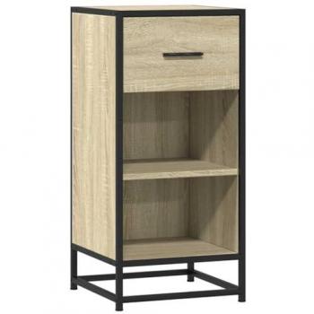 Sideboard Duro Nero Sonoma 35,5 x 35 x 76 cm in legno e metallo