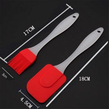 2PCS Heat-Resistant BBQ Oil Brush and Spatula